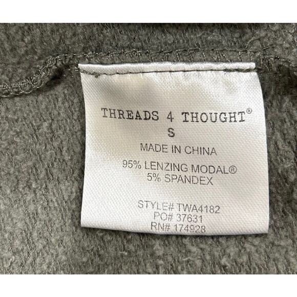 Threads 4 Thought Green Black Trim Modal Spandex Zip Front Hoodie - Picture 7 of 7